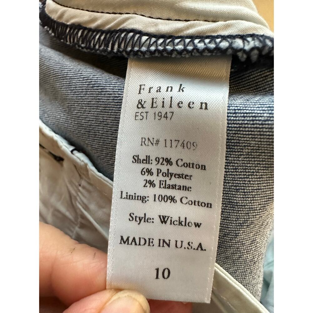 Frank & Eileen Wicklow 1977 Wash Italian Crop Chinos Women’s Size 10 Designer - Picture 8 of 10